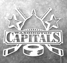 the washington capital logo is shown in this black and white photo, with arrows pointing up to