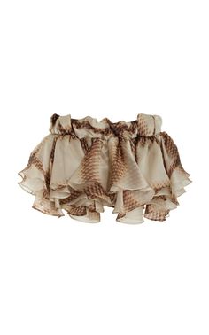 Ruffled Silk Mini Skirt By Laquan Smith | Moda Operandi Png Skirt, Cowgirl Couture, Silk Mini Skirt, Boho Rock, Edgy Glam, Bead Embellishment, Kpop Fits, Laquan Smith, Fashion Garments