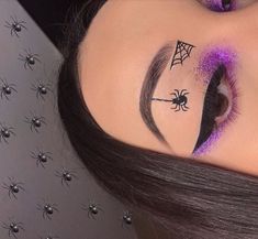 Halloween Eyeshadow Looks Easy, Spider Witch Makeup, Halloween Eye Looks, Hallowen Schminke, Nem Halloween Makeup, Halloween Eyeliner, Halloween Makeup Diy Easy, Halloween Lipstick, Halloween Eyeshadow