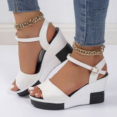 Cheap Open Toe Wedge Sandals With 4-inch Heel, Girls High Heel Shoes, Glamorous Summer Wedge Sandals With 4-inch Heel, Modern Synthetic Wedge Sandals With 4-inch Heel, Comfortable High Heels, Girls High Heels, Summer Synthetic Wedge Sandals With 4-inch Heel, Mens Trail Running Shoes, Casual Running Shoes