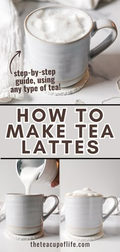 how to make tea lattes with step - by - step instructions