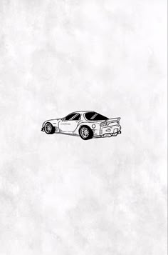 a drawing of a car in black and white