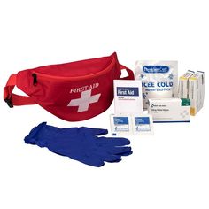 Having the right first aid products at the right time, in the right place is important. Developed for playground use, field trips or any outside excursion when you need first aid supplies. Perfect for desk drawer, computer bag briefcase or car! Red canvas bag includes minor emergency essentials. Fits around your waist for convenience. Includes (6) Adhesive Fabric Bandages, 2" x 4", (16) Adhesive Plastic Bandages, 1" x 3", (10) Alcohol Wipes, (1) Cold Pack, 4" x 5", (1) First Aid Guide, (4) Nitrile Exam Gloves, and (10) Sting Relief Wipes. Alcohol Cleanse, Sting Relief, Emergency Essentials, Cleansing Pads, Survival Life Hacks, School Playground, First Aid Supplies, Red Canvas, Cold Pack