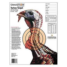 a turkey target with the words champion on it and an image of a turkey's head