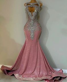 Rose Pink Sparkly Prom Dresses 2025, Rhinestone Rhinestone Pink Sparkly Prom Dress, Ig Wallpaper, Prom Fits, Modest Evening Dresses, Royal Attire, Prom Inspo, Prom 2024