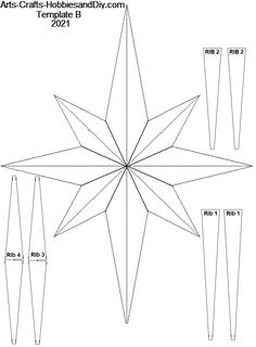 an origami star is shown with measurements