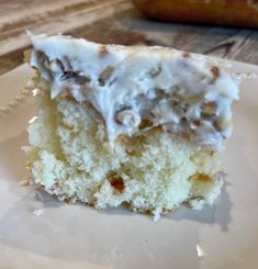 a piece of cake sitting on top of a white plate