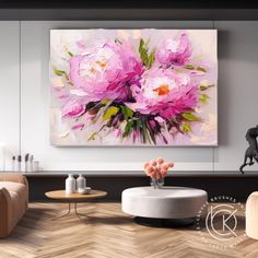 Original Pink Peonies Canvas Wall Art, Handmade Floral Artwork For Room, Blush Pink Canvas Art, Perfect Floral Art For Living Room Decor Dive into the world of abstract with this mesmerizing handmade acrylic painting. Exuding depth and tranquillity with tones of burnt pink, mineral green and a soothing touch of white, this original artwork is the perfect embodiment of modern elegance. The canvas painted by a professional artist enhances the aesthetics of any space - be it your living room, bedroom or office. Get ready to give your décor an artistic spin, with customizations in color and texture that you can choose. ⦿ An original, 100% handmade acrylic painting, crafted with professional-grade paints. ⦿ Available in multiple sizes and orientations - Square, Vertical, and Horizontal, to suit Artwork For Room, Burnt Pink, Pink Canvas Art, Pink Artwork, Mineral Green, Peony Painting, Pink Canvas, Handmade Wall Art, Art For Living Room