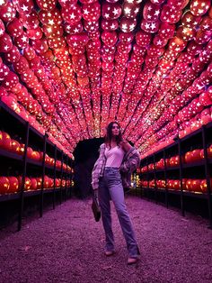 Standing under a large arch of hand carved pumpkins that light up, I am at the Great Jack O’Lantern Blaze in New York. This great spooky spot features over 7,000 hand carved pumpkins on site. Tickets run until November 21st. Riverside Landscape, Carved Pumpkins, Halloween Activity, Posing Guide, Halloween Event