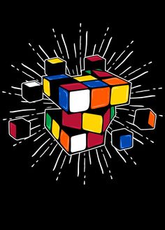 an image of a rubik cube on a black background