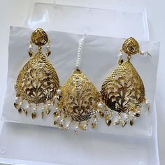 Brand New In Box Bridal Jewelry Set That Includes Dangly Earrings With A Matching Nose Earring. Earring Are About 3.5" X 2". Lightweight. No Trades. Open To Reasonable Offers. Happy Shopping! Nose Earrings, Bridal Jewelry Set, Set Earrings, Dangly Earrings, Bridal Jewelry Sets, Bridal Set, Indian Bridal, Bridal Sets, Bridal Earrings