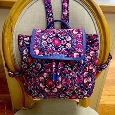 Brand New, Never Used Vera Bradley Cloth Handbag. Backpack Style, Gorgeous Colors. 1 Zipper Pocket Inside, 2 Cellphone Pockets Inside. Snap Closure Purple Backpack For Everyday Use, Purple Softback Backpack For Everyday Use, Purple Satchel Backpack For Daily Use, Purple Satchel Backpack With Adjustable Strap, Purple Standard Backpack For Everyday Use, Trendy Purple Backpack For Travel, Everyday Purple Backpack With Adjustable Strap, Purple Softback Backpack For Daily Use, Purple Everyday Backpack With Adjustable Strap