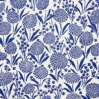 a blue and white wallpaper with flowers on it