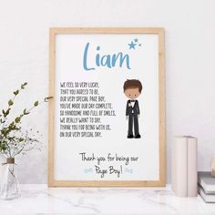 a personalized poster with the words, thank you for being our bride and groom