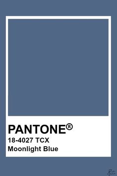 pantone's blue color is shown with the text moonlight blue