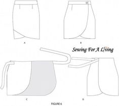 the front and back view of shorts for a living sewing pattern, with instructions to sew