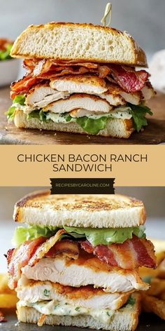 🥓 Elevate your sandwich game with this Chicken Bacon Ranch Sandwich! Juicy chicken, crispy bacon, and creamy ranch dressing come together for the ultimate flavor-packed bite 🥪. This easy-to-make recipe is perfect for lunch, dinner, or anytime you need a satisfying meal. Serve with chips or a side salad for a complete dish! #ChickenSandwich #BaconLovers #RanchRecipes #EasyLunchIdeas #ComfortFoodFix 🌟🍗