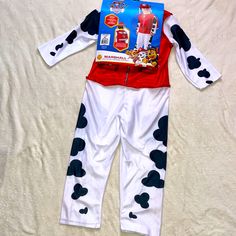 a child's costume made to look like a dalmatian