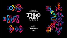 the logo for the festival, with colorful geometric shapes and numbers in different colors on a black background