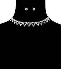 Metal Stone Choker Diamond Necklace, Stone