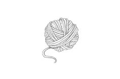 a ball of yarn is shown in this hand drawn drawing, it appears to be white