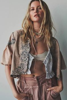 Free People Spring, Free People Summer, Behati Prinsloo, Lined Hoodie, Embroidered Maxi Dress, Eclectic Fashion, Hippie Chic, Denim Top, Boho Outfits