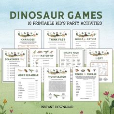 dinosaur games for kids that are fun and easy to use with the printables