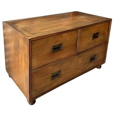 an old wooden dresser with two drawers