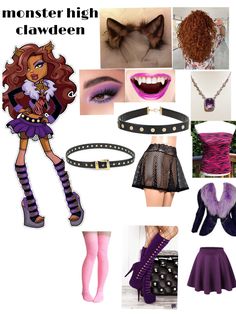 Clawdeen cosplay clawdeen outfit Monster High Halloween Costumes Clawdeen, Clawdeen Costume Ideas, Clawdeen Monster High Costume, Claudine Costume, Monster High Clawdeen Wolf Costume, Monster High Inspired Outfits Clawdeen, Clawdeen Wolf Costume Diy, Clawdeen Wolf Fantasia, Monster High Costume Clawdeen