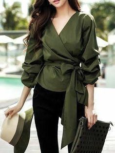 Black Party Tops, Wrap Dress Styles, Fashion Top Outfits, Fashion Tops Blouse, Trendy Fashion Tops, Stylish Blouse, Cotton Blouse, Casual Blouse, Ladies Tops Fashion