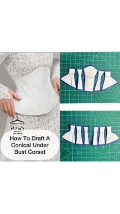 the instructions for how to make an origami bust corset with paper