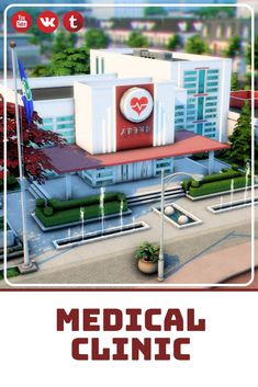 the medical clinic building is shown in this screenshot from the game simulator