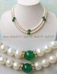 We will help you to solve the problem. We will do as we promised for you. Quantity:1 Set. Motifs Perler, Pearl Necklace Designs, Beads Bracelet Design, White Pearl Necklace, Jade Necklace, Beaded Jewelry Patterns, Jewelry Design Necklace, Bead Jewellery, Green Jade