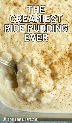 the creamy rice pudding is ready to be eaten