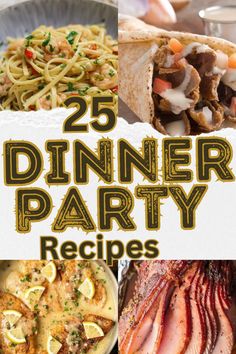 25 dinner party recipes with text overlay