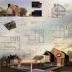 an architectural drawing shows the various types of houses and how they are made into them