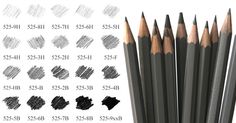 several pencils with different sizes and colors