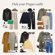 Prague Autumn Outfit, European City Breaks Outfit, Spring In The City Outfits, Czech Style Fashion, City Breaks Outfit, Brussel Outfit, City Break Spring Outfit, Czech Fashion Prague Street Styles