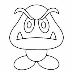 a drawing of a monster with big eyes and horns on it's head, in black and white