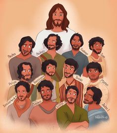 an image of jesus with many different beards