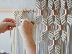 two pictures side by side, one with yarn and the other with copper