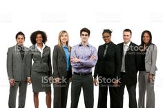 a group of business people posing for the camera stock photo