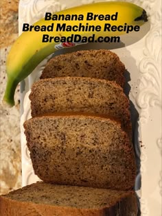 sliced banana bread sitting on top of a white plate