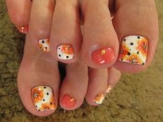 Fall Toe Nail Designs, Fall Pedicures, Pedicure Inspiration, Fall Toe Nails, Fall Pedicure, Art Pedicure, Mani Pedi Ideas