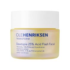 What it is: A powerhouse face mask, packed with 25% AHAs and PHAs, that retexturizes to visibly brighten, diminish fine lines, wrinkles, and pores, and improve skin clarity in just five minutes.Skin Type: Normal, Dry, Combination, and Oily Skincare Concerns: Dark Spots, Dullness, and Uneven TextureHighlighted Ingredients:- 25% Acids (10% AHAs and 15% PHAs): Chemically exfoliates to retexturize and brighten skin.- Salicylic Acid (BHA): Clarifies and controls excess surface oil. - 20% Aloe Juice: Exfoliating Face Mask, Benefit Brow, Exfoliating Face, Aloe Juice, Ole Henriksen, Oily Skin Care, Exfoliate Face, Skin Care Mask, Alpha Hydroxy Acid