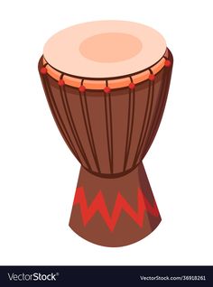 an african drum on a white background