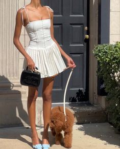 dana nozime wearing house of cb ‘marcy dress’ Dirndl Outfit, Graduation Dresses, Corset Mini Dress, Pleated Mini Dress, Mini Robes, Italian Summer, Mini Dresses For Women, Strappy Dresses, Yoga Shorts