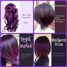 Maroon And Purple Hair, Best Purple Hair Dye For Dark Hair, Smokey Plum Hair, Purple Hair Ideas For Brunettes, Violet Purple Hair, Dark Hair Colors For Fall Deep Purple, Smoky Purple Hair, Different Hair Dye Styles, Deep Purple Hair Color