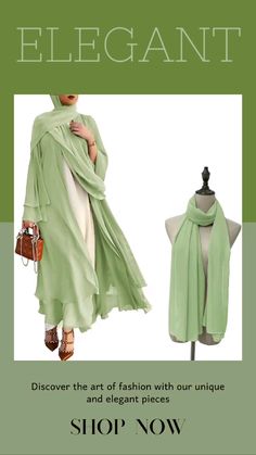 Muslim Chiffon Maxi Kaftan Dress Green. Modest Islamic Wear for Eid, Weddings, Parties, Celebration, Birthdays. Green Abaya, Open Abayas, Islamic Wear, Dress Islamic, Maxi Kaftan, Islamic Dress, Moroccan Dress, Modest Dress, Arab Fashion