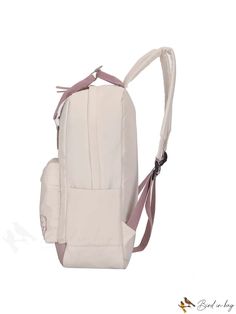 BirdinBag - Chic & Functional Student Backpack in Korean & Japanese Style Daily Use Softback Backpack With Adjustable Strap, Back To School Beige Backpack Shoulder Bag, Back To School Beige Shoulder Backpack, Beige Canvas Bag With Adjustable Strap For School, Beige Portable Rectangular Backpack, Beige Student Bags, Beige Rectangular Student Bag, Beige Softback Bags For Students, Beige Backpack With Adjustable Straps For Back To School